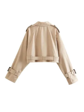 Heidi-Mode | Lässiger Kurzer Trenchcoat Mit Gürtel