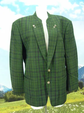 LODENFREY schön leicht und dkl.grün kariert Loden Sakko Janker Jacke Gr.52
