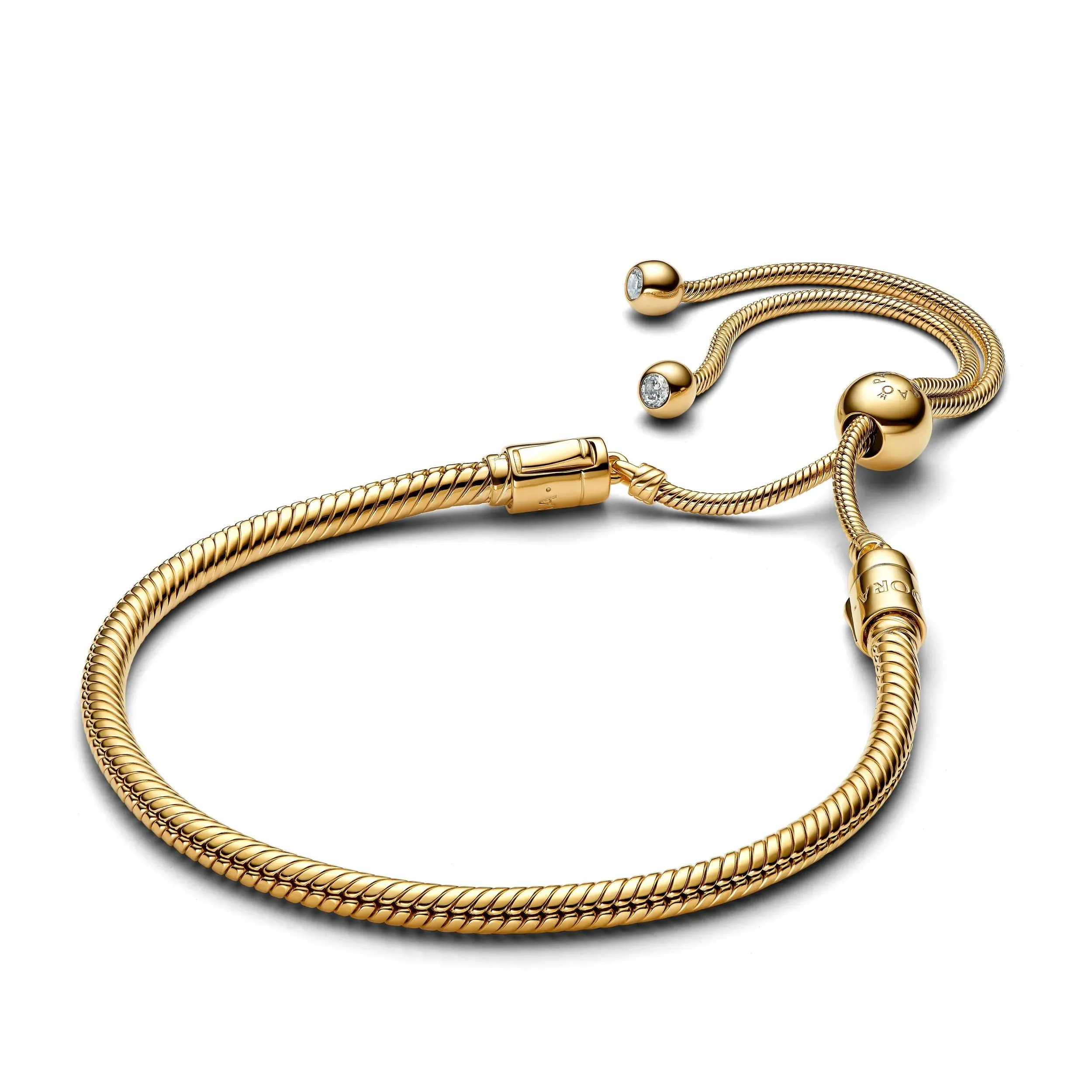   Pandora  Schlangen-Gliederarmband mit Schiebeverschluss 14k Gold-plated  Armband 