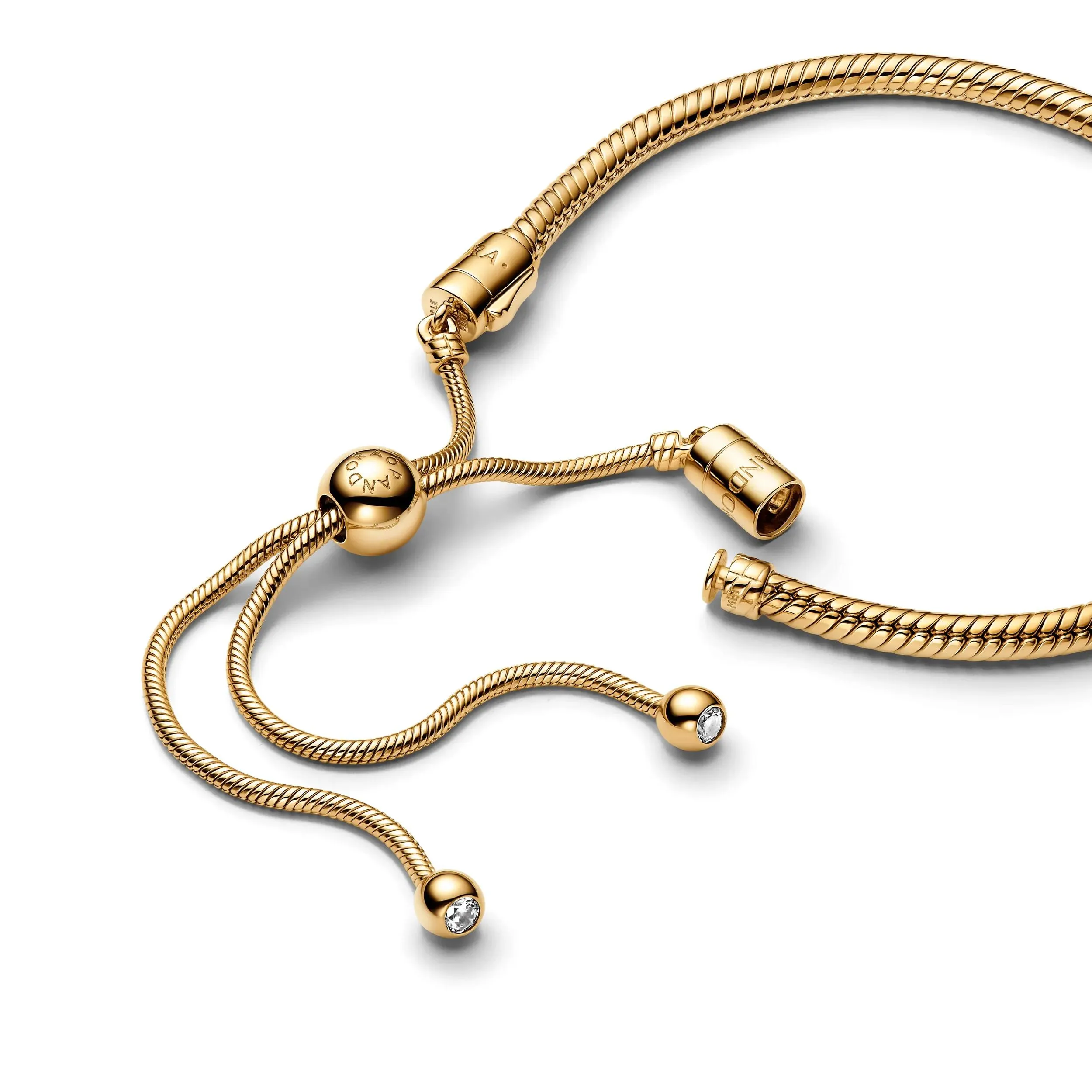   Pandora  Schlangen-Gliederarmband mit Schiebeverschluss 14k Gold-plated  Armband 