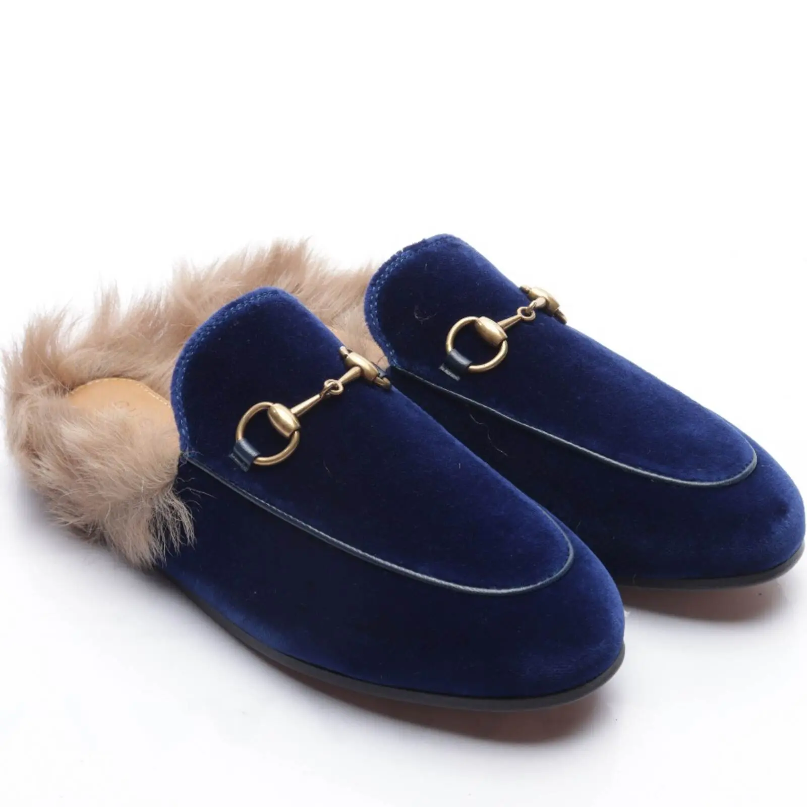 Princetown Fur Mules EUR 35 Blau