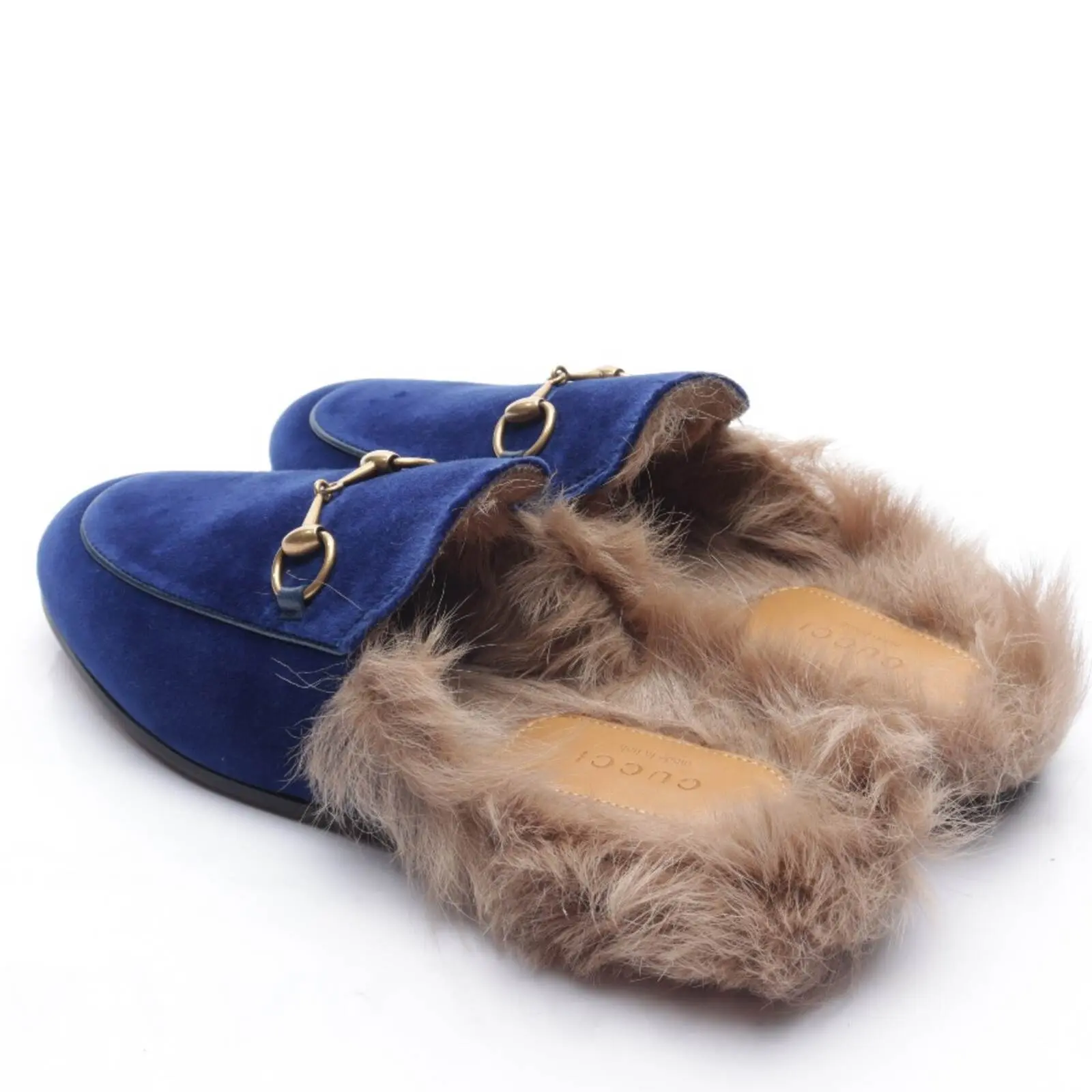 Princetown Fur Mules EUR 35 Blau