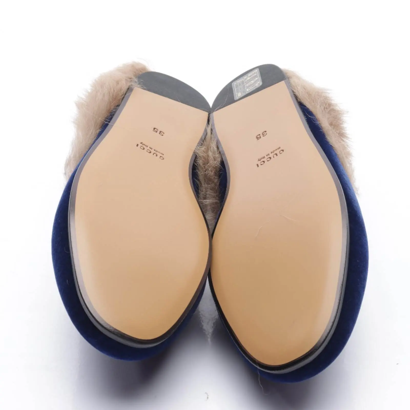 Princetown Fur Mules EUR 35 Blau