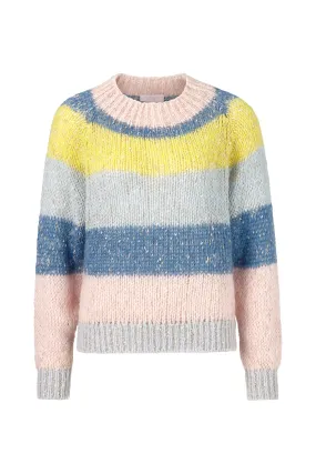 Rich & Royal Pullover crew neck colourblock stripes