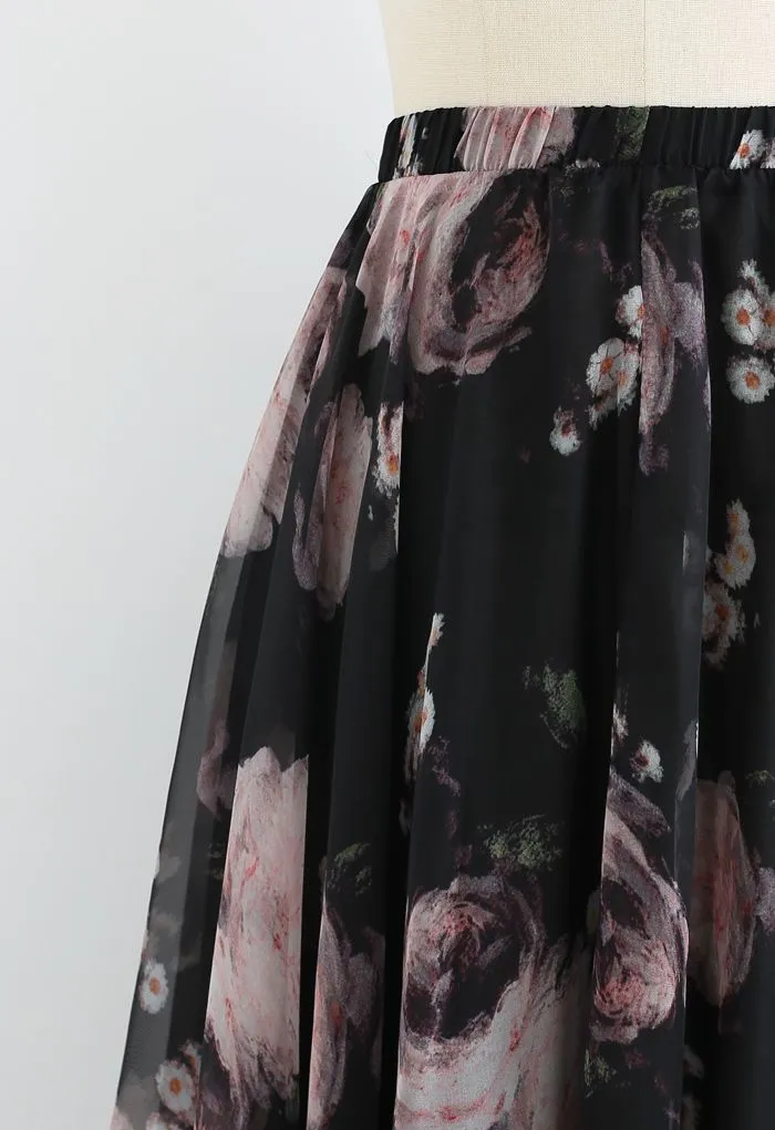 Rosa Rose Aquarell Maxirock