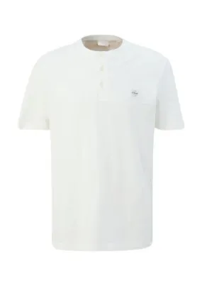 s.Oliver Herren T-Shirt mit Henley-Ausschnitt blau, rosa, weiß S13   2133166