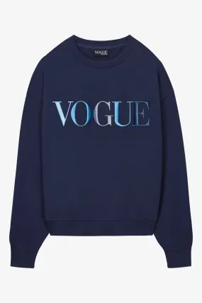 VOGUE Sweatshirt Navy mit bunter Logo-Stickerei